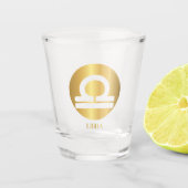 Band Zodiac Sign in Gold Circle Shot Glass Shot Glas (Voorkant)