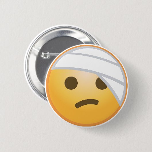 Bandage Face Emoji Ronde Button 5,7 Cm (Voorkant /achterkant)