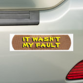 Bandage met het is niet mijn fout in geel bumpersticker (Op auto)