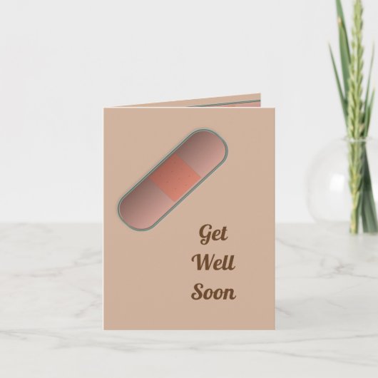 Bandaid krijg snel  tekst kaart (Voorkant)