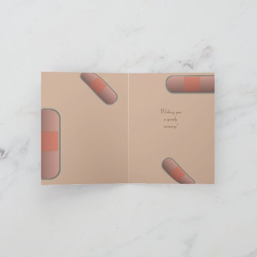 Bandaid krijg snel  tekst kaart (Binnen)