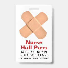 Bandaidschool Zurse Hall Pass Badge