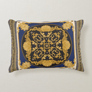 Bandana-afdruk op zwarte en blauwe achtergrond, Go Accent Kussen