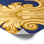 Bandana-afdruk op zwarte en blauwe achtergrond, Go Poster (Hoek)