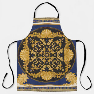 Bandana-afdruk op zwarte en blauwe achtergrond, Go Schort