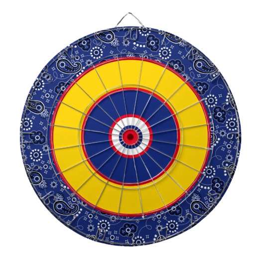 Bandana Blue Red Yellow Fun Game Nite Dartboard Dartbord (Voorkant)