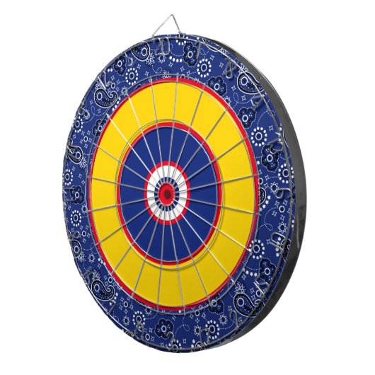 Bandana Blue Red Yellow Fun Game Nite Dartboard Dartbord (Voorkant Rechts)