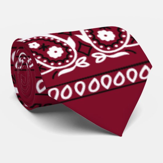 Bandana Burgundy Tie Stropdas (Opgerold)