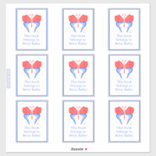 Bandana Butterfly Bookplaat Sticker