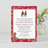 Bandana Cowboy Birthday-uitnodigingen Kaart (Staand voorkant)