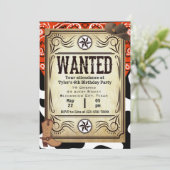 Bandana Cowboy uitnodiging voor verjaardagsfeestje (Staand voorkant)