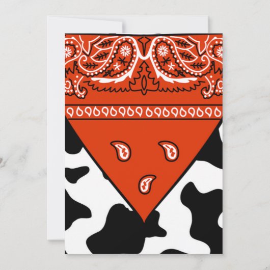 Bandana Cowboy uitnodiging voor verjaardagsfeestje (Achterkant)