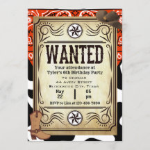 Bandana Cowboy uitnodiging voor verjaardagsfeestje