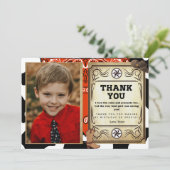 Bandana Cowboy Verjaardagsfoto Dank u Bedankkaart (Staand voorkant)