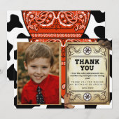 Bandana Cowboy Verjaardagsfoto Dank u Bedankkaart (Voorkant / Achterkant)