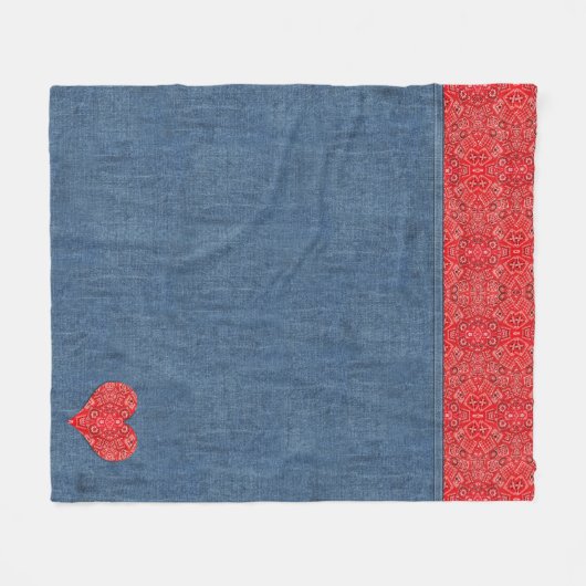 Bandana Denim-Kijk Fleece Deken (Voorkant (Horizontaal))