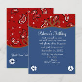 Bandana en Denim Cowgirl Birthday Kaart (Voorkant / Achterkant)