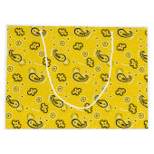 Bandana Geel Retro Classic Modern Plezier Groot Cadeauzakje (Achterkant)