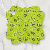 Bandana Green Blue Pattern Retro Preppy Two tone Bedankjes Labels (Voorkant)