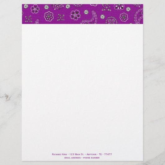 Bandana  Letterhead Persoonlijk Briefhoofd (Voorkant)