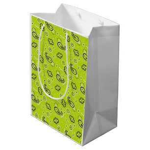 Bandana Lime Groen Patroon Moderne Retro Preppy Le Medium Cadeauzakje