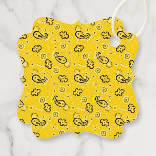 Bandana Oranje Yellow Pattern Two tone Fun Bedankjes Labels (Achterkant)