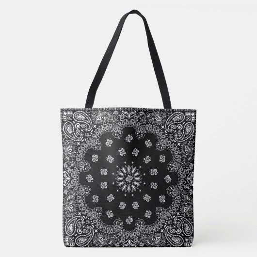 bandana paisley totebag black_A Tote Bag (Voorkant)