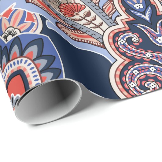 Bandana-patroon met paisleyelementen.  dan cadeaupapier (Rol Hoek)