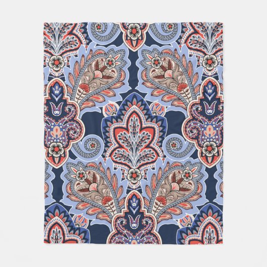 Bandana-patroon met paisleyelementen.  fleece deken (Voorkant)