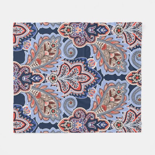 Bandana-patroon met paisleyelementen.  fleece deken (Voorkant (Horizontaal))