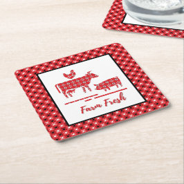 Bandana Print Farm Animals Kartonnen Onderzetters