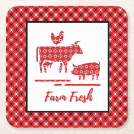 Bandana Print Farm Animals Kartonnen Onderzetters