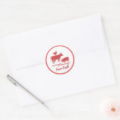 Bandana Print Farm Animals Ronde Sticker (Envelop)