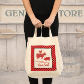 Bandana Print Farm Animals Tote Bag