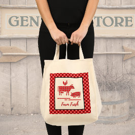 Bandana Print Farm Animals Tote Bag