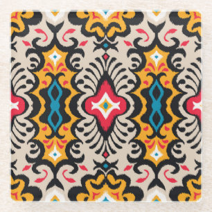Bandana print: Paisley Silk. Glazen Onderzetter