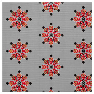 Bandana Print - rood, grijs en zwart Stof