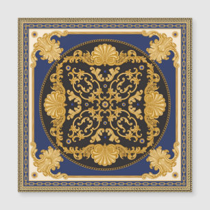Bandana Print: Zwart Blauw Goud.