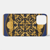 Bandana Print: Zwart Blauw Goud. Case-Mate iPhone Case (Achterkant (horizontaal))