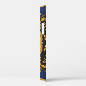 Bandana Print: Zwart Blauw Goud. Case-Mate iPhone Case (Achterkant / Rechts)