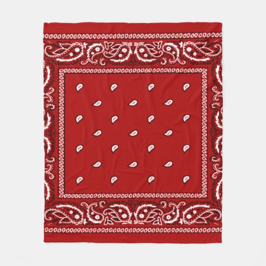 Bandana Red Fleece Blanket (Voorkant)