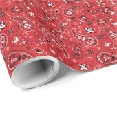 Bandana Red Paisley Cadeaupapier (Rol Hoek)