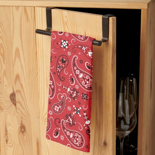 Bandana Red Paisley Theedoek (Derde Gevouwen)