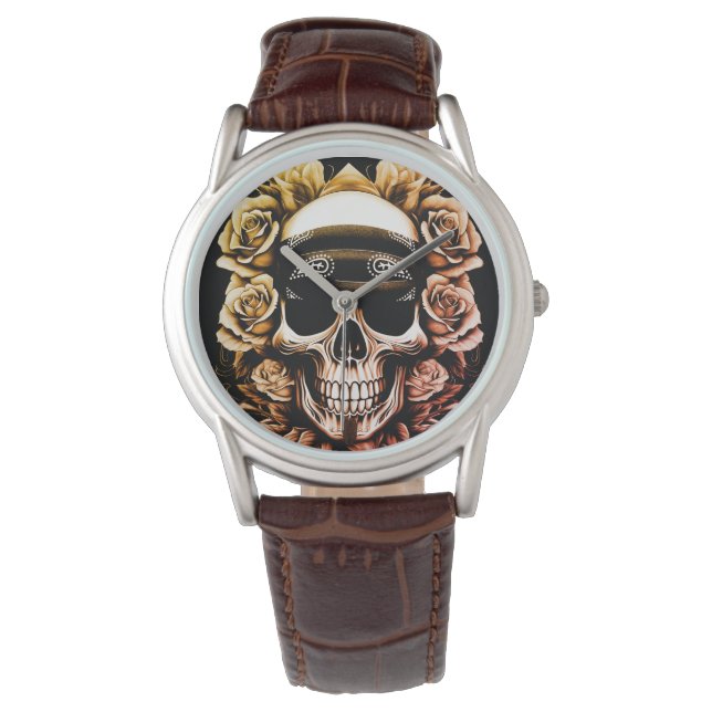 Bandana schedel & Rozen Horloge (Voorkant)