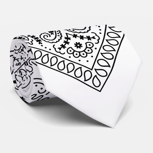 Bandana White Stropdas 2 (Opgerold)