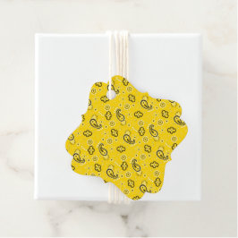 Bandana Yellow Red Pattern Two tone Classic Fun Bedankjes Labels