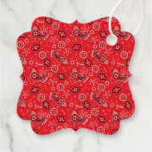 Bandana Yellow Red Pattern Two tone Classic Fun Bedankjes Labels (Achterkant)