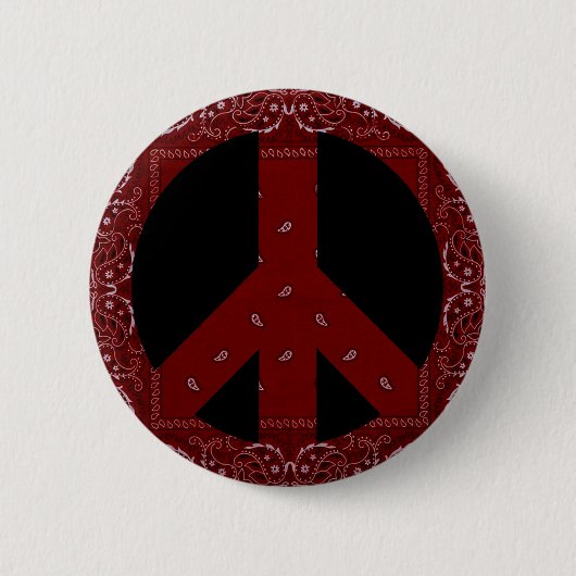 Bandanna Peace Sign Ronde Button 5,7 Cm (Voorkant)