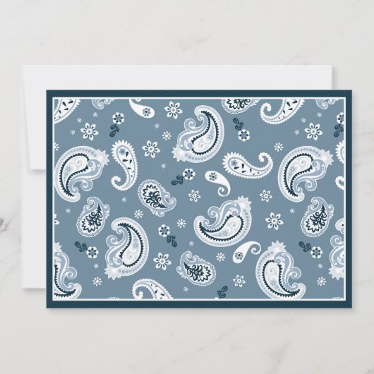 Bandanna Print Cowboy Baby shower Kaart (Achterkant)