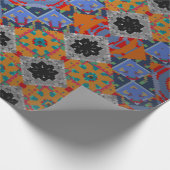 Bandanna shawl, ontwerp van tablecloth fabric, zij cadeaupapier (Hoek)